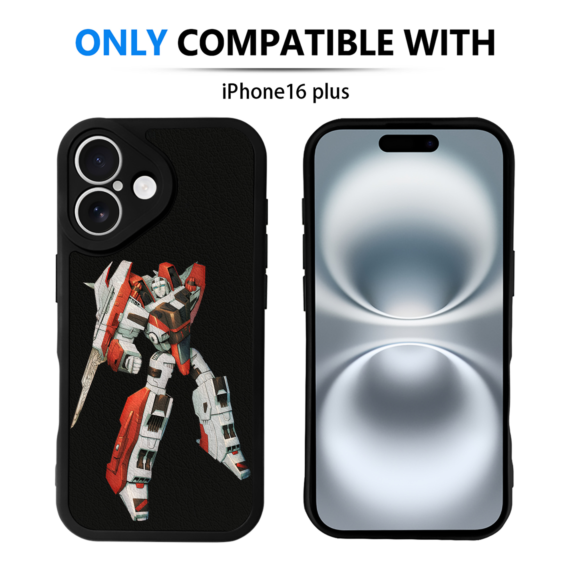（画像用） Transformers トランスフォーマー 【iPhone 16シリーズ対応】シリコンスマホケース（レザー調） 材質：シリコン